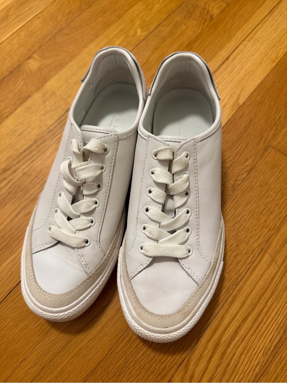 rag & bone White and Beige Low-Top Sneakers